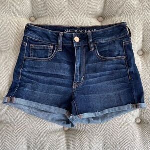 American Eagle Denim Jean Shorts Cuffed Hi Rise 6